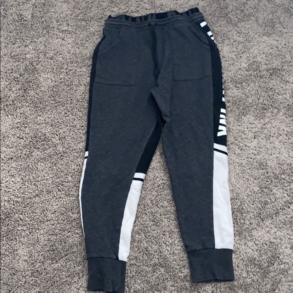 Black and white PINK sweatpants